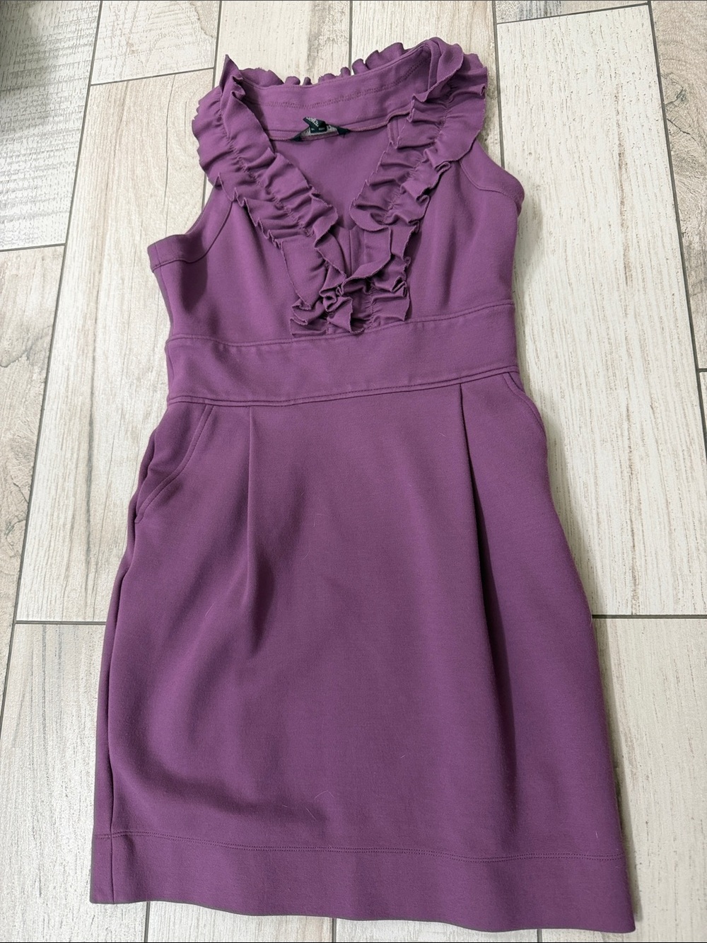 Banana Republic Purple Ruffle V-Neck Mini Dress Size 0